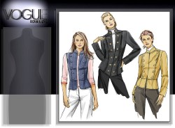 8301 VOGUE FIT UNLINED MILITARY JACKET SLEEVES OR NOT PATTERN 12-18 uncut